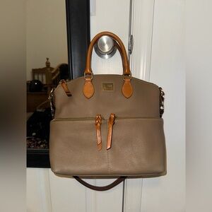 Dooney & Bourke Tan and Brown Shoulder Bag